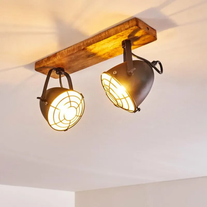 hofstein Plafonnier Malix Brun, Noir, 2 lumières