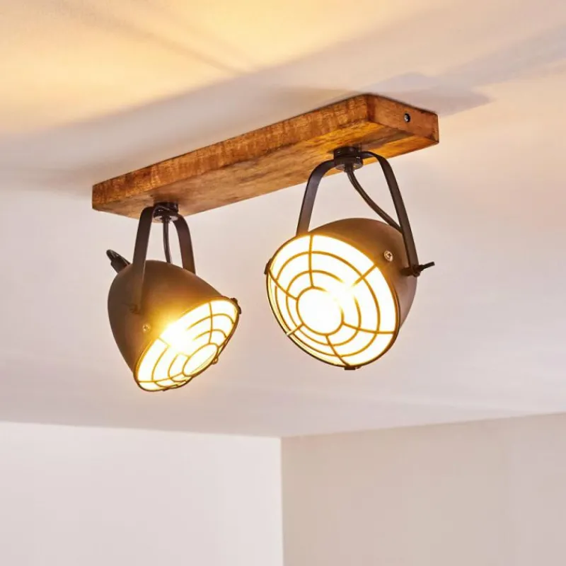 hofstein Plafonnier Malix Brun, Noir, 2 lumières