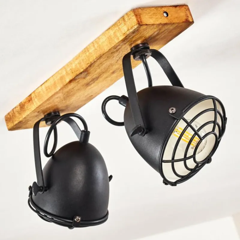 hofstein Plafonnier Malix Brun, Noir, 2 lumières