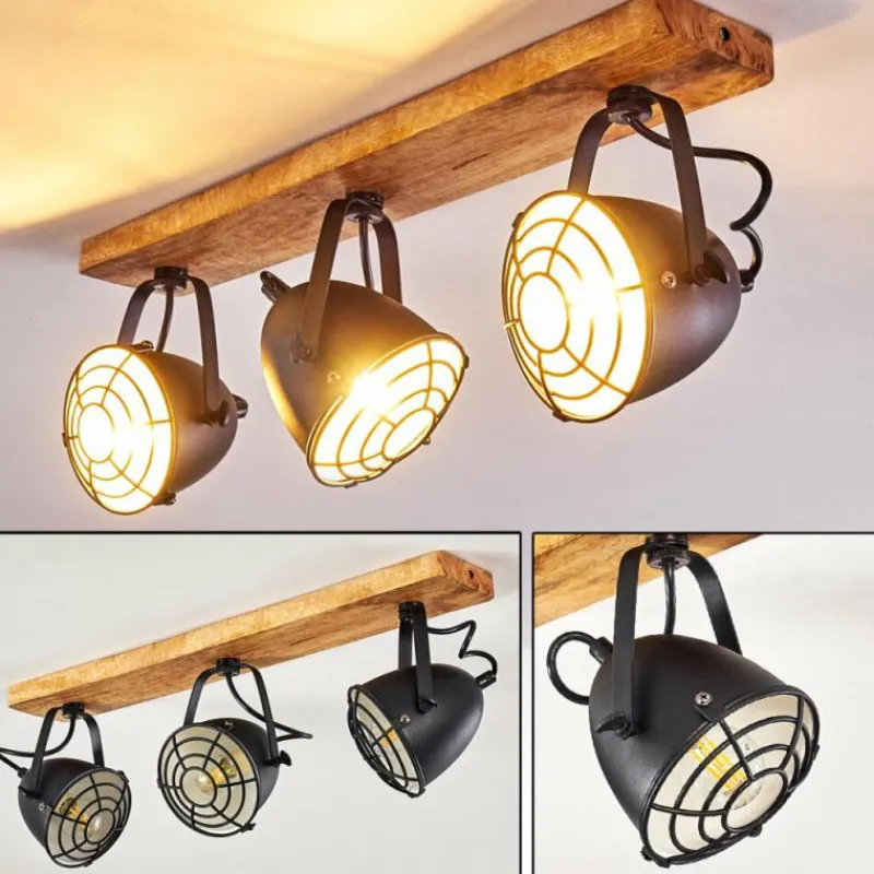 hofstein Plafonnier Malix Brun, Noir, 3 lumières