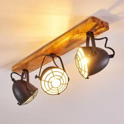 hofstein Plafonnier Malix Brun, Noir, 3 lumières