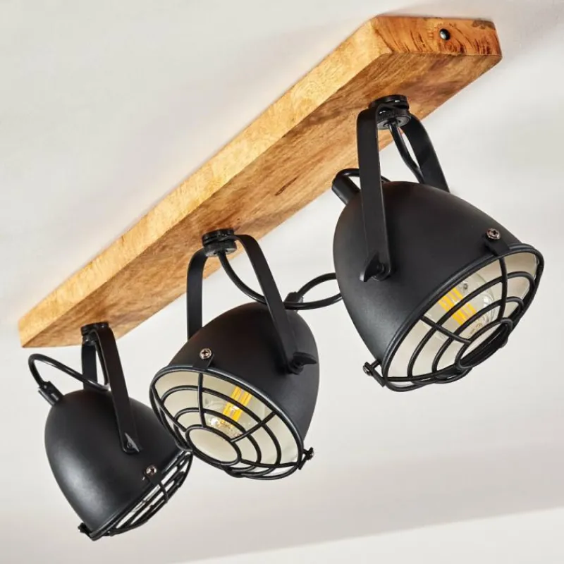 hofstein Plafonnier Malix Brun, Noir, 3 lumières