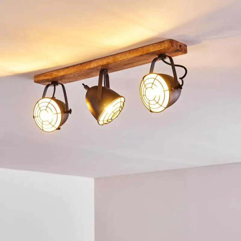 hofstein Plafonnier Malix Brun, Noir, 3 lumières