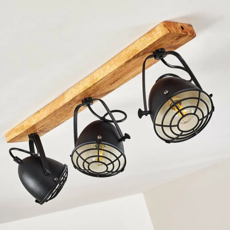 hofstein Plafonnier Malix Brun, Noir, 3 lumières