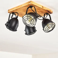 hofstein Plafonnier Malix Brun, Noir, 4 lumières