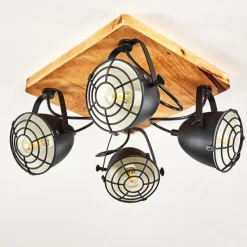 hofstein Plafonnier Malix Brun, Noir, 4 lumières