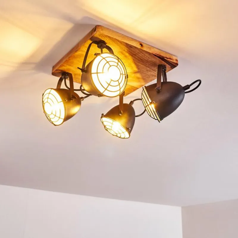 hofstein Plafonnier Malix Brun, Noir, 4 lumières