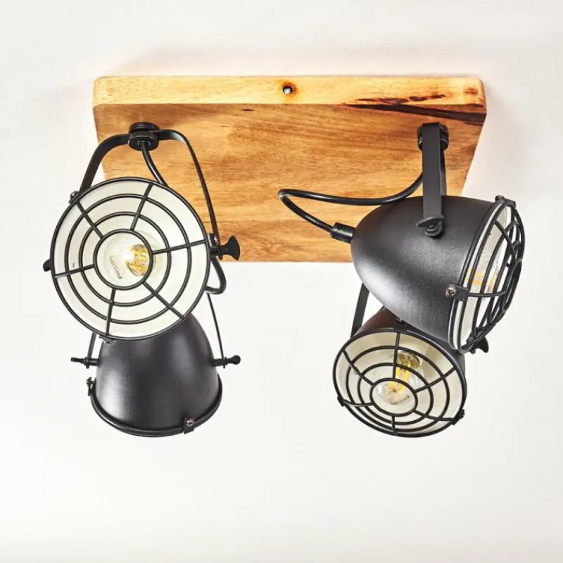 hofstein Plafonnier Malix Brun, Noir, 4 lumières