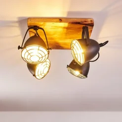 hofstein Plafonnier Malix Brun, Noir, 4 lumières