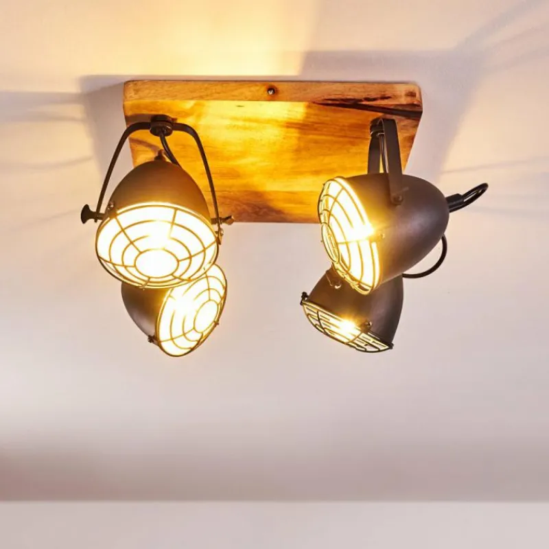 hofstein Plafonnier Malix Brun, Noir, 4 lumières