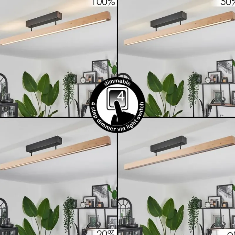 hofstein Plafonnier Mansupa LED Écru, Noir, 3 lumières