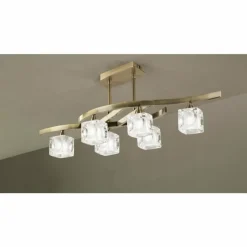 Luminaires Mantra Plafonnier Mantra Cuadrax Laiton, 6 lumières