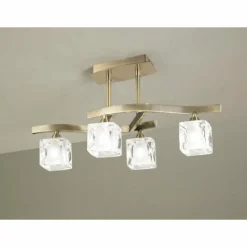 Luminaires Mantra Plafonnier Mantra Cuadrax Laiton, 4 lumières