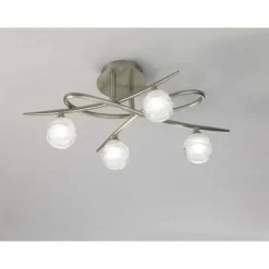 Luminaires Mantra Plafonnier Mantra Loop Nickel mat, 4 lumières