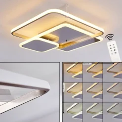 hofstein Plafonnier Manzanales LED Chrome, 1 lumière, Télécommandes