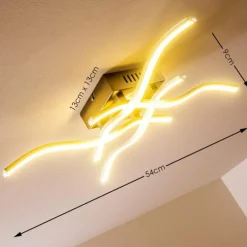 hofstein Plafonnier Mapleton LED Nickel mat, 4 lumières* Éclairage Led