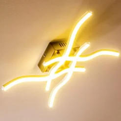 hofstein Plafonnier Mapleton LED Nickel mat, 4 lumières* Éclairage Led