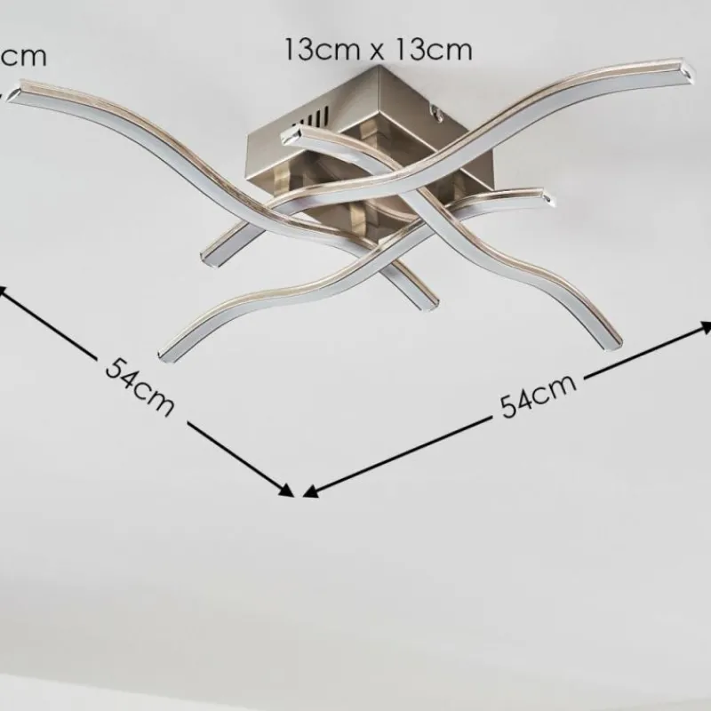 hofstein Plafonnier Mapleton LED Nickel mat, 4 lumières