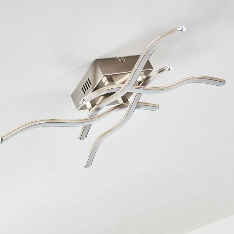 hofstein Plafonnier Mapleton LED Nickel mat, 4 lumières