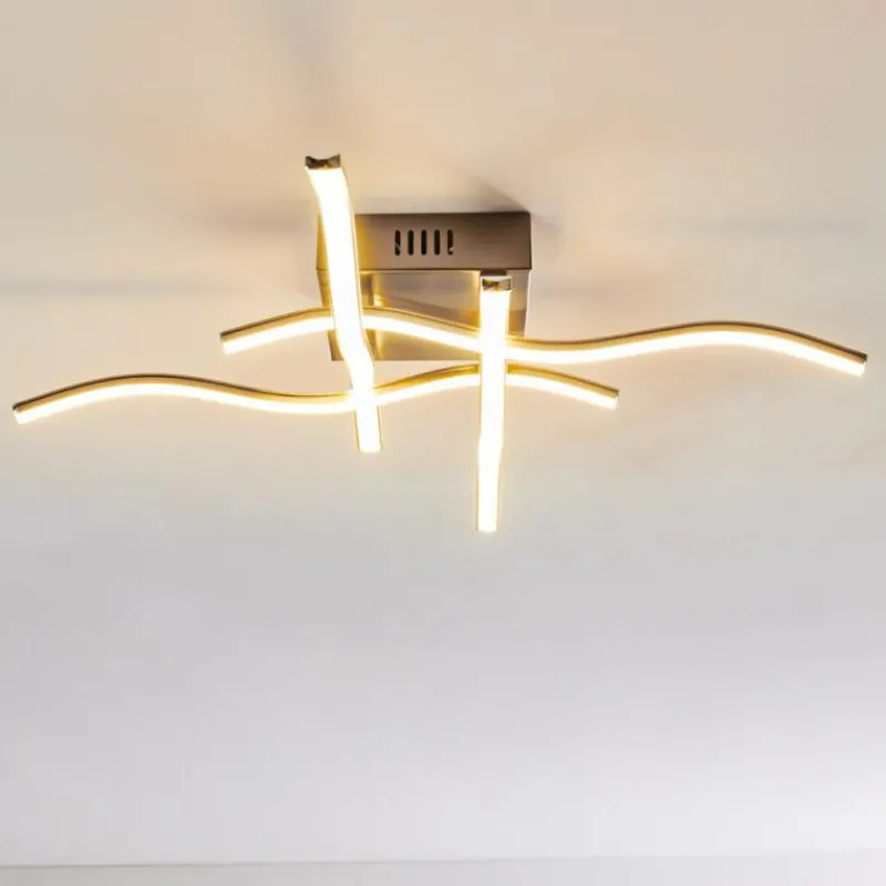 hofstein Plafonnier Mapleton LED Nickel mat, 4 lumières