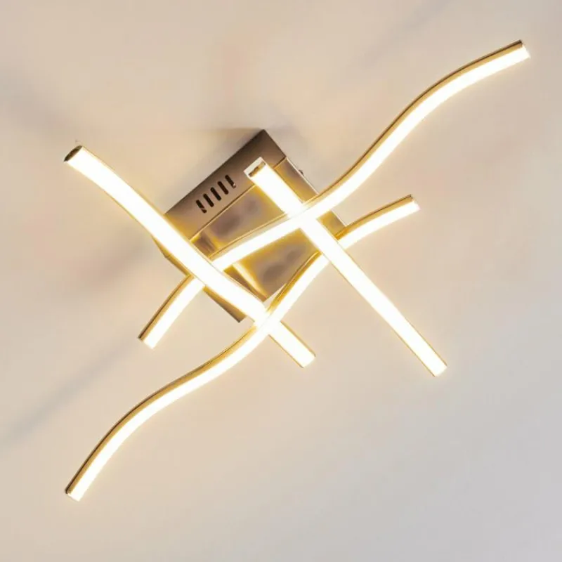 hofstein Plafonnier Mapleton LED Nickel mat, 4 lumières