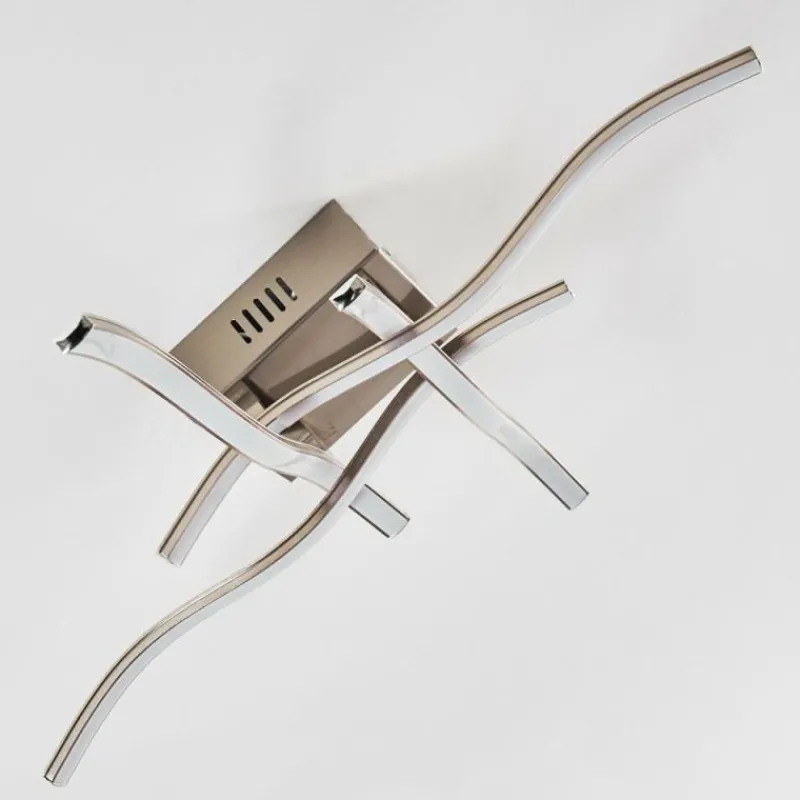 hofstein Plafonnier Mapleton LED Nickel mat, 4 lumières