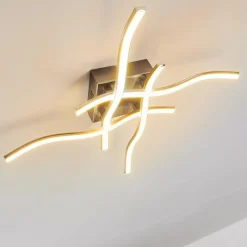 hofstein Plafonnier Mapleton LED Nickel mat, 4 lumières