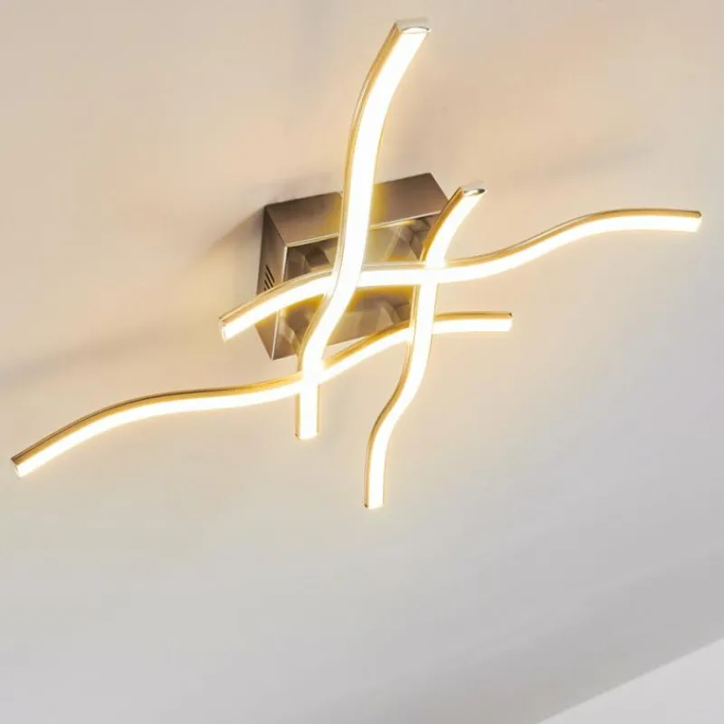 hofstein Plafonnier Mapleton LED Nickel mat, 4 lumières