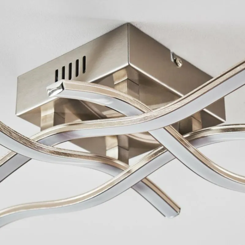 hofstein Plafonnier Mapleton LED Nickel mat, 4 lumières