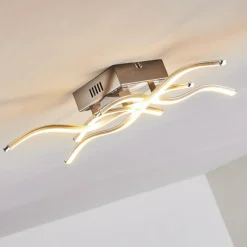 hofstein Plafonnier Mapleton LED Nickel mat, 4 lumières