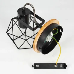 Lampes Vintages & Rétros-hofstein Plafonnier Maracambo Bois foncé, Noir, 1 lumière