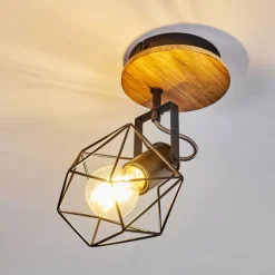 Lampes Vintages & Rétros-hofstein Plafonnier Maracambo Bois foncé, Noir, 1 lumière