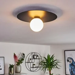 hofstein Plafonnier Marahu Noir, 1 lumière