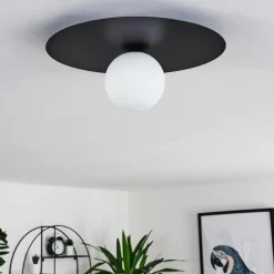 hofstein Plafonnier Marahu Noir, 1 lumière