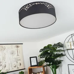 Lampes En Tissu-hofstein Plafonnier Marbach Blanc, 2 lumières