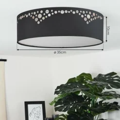 Lampes En Tissu-hofstein Plafonnier Marbach Blanc, 2 lumières