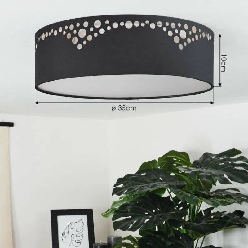 Lampes En Tissu-hofstein Plafonnier Marbach Blanc, 2 lumières