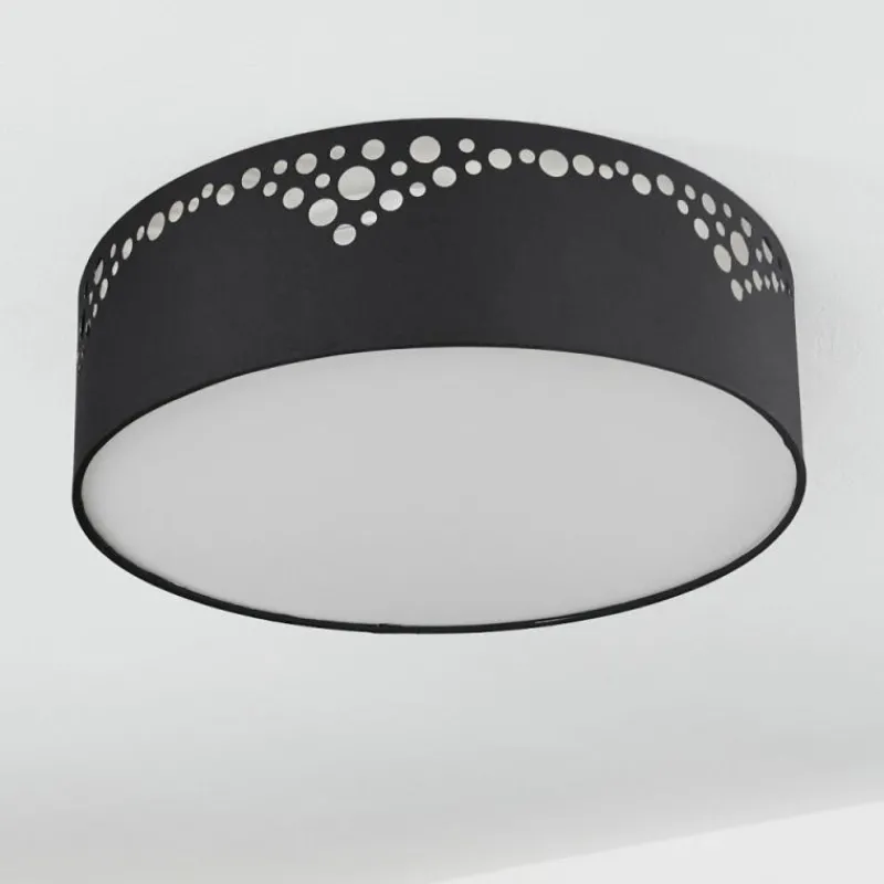 Lampes En Tissu-hofstein Plafonnier Marbach Blanc, 2 lumières