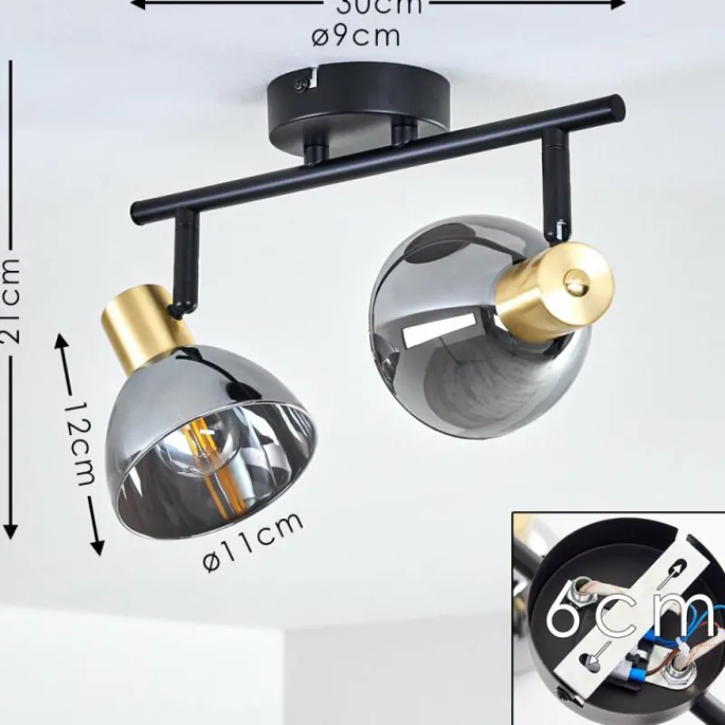 hofstein Plafonnier Mariefred Noir, 2 lumières