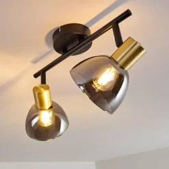 hofstein Plafonnier Mariefred Noir, 2 lumières