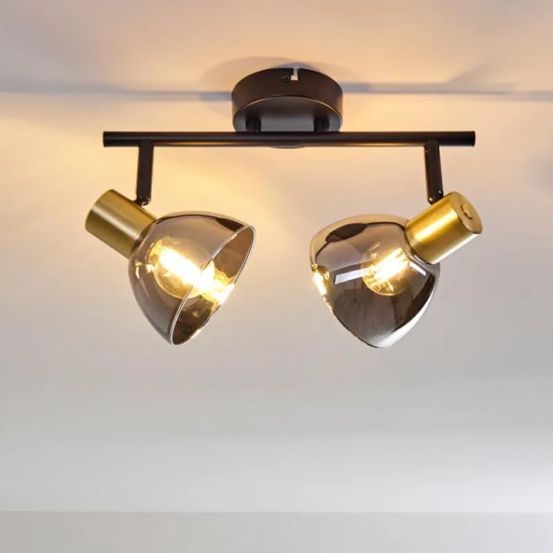 hofstein Plafonnier Mariefred Noir, 2 lumières