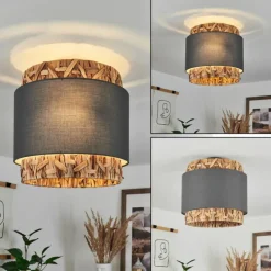 Lampes En Tissu-hofstein Plafonnier Marieux Noir, 2 lumières