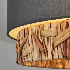 Lampes En Tissu-hofstein Plafonnier Marieux Noir, 2 lumières