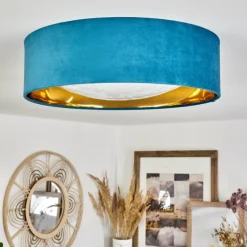 Lampes En Tissu-hofstein Plafonnier Maripi LED Bleu, Or, 1 lumière