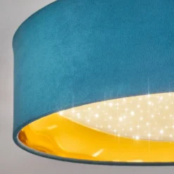 Lampes En Tissu-hofstein Plafonnier Maripi LED Bleu, Or, 1 lumière