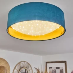 Lampes En Tissu-hofstein Plafonnier Maripi LED Bleu, Or, 1 lumière