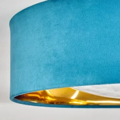 Lampes En Tissu-hofstein Plafonnier Maripi LED Bleu, Or, 1 lumière