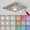 hofstein Plafonnier Marsen LED Nickel mat, 4 lumières, Télécommandes, Changeur de couleurs* Éclairage Led