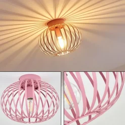 Lampes Vintages & Rétros-hofstein Plafonnier Mattmar Rose, 1 lumière