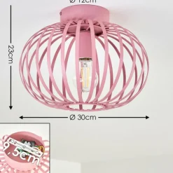 Lampes Vintages & Rétros-hofstein Plafonnier Mattmar Rose, 1 lumière